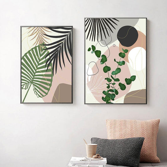 Tropical Plant Leaf Wall Art Canvas Painting - Modern Home Decor - Pacisia