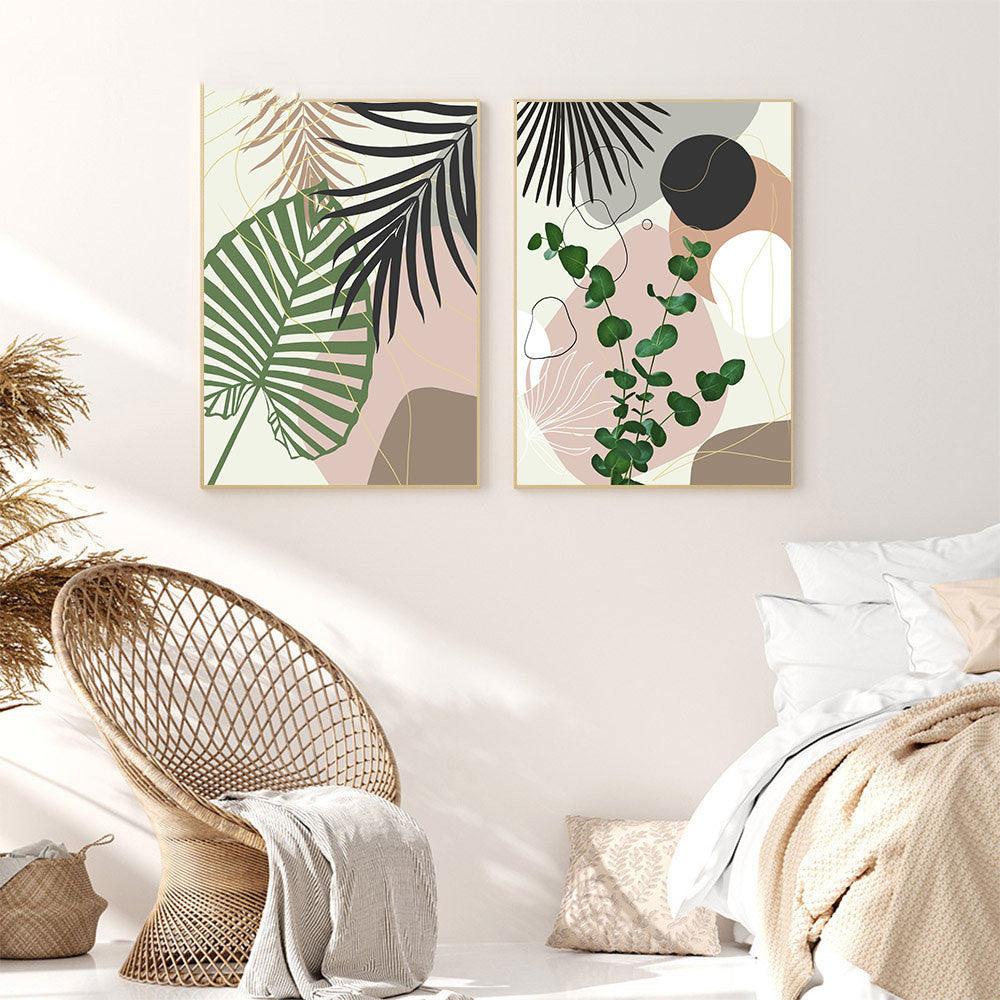 Tropical Plant Leaf Wall Art Canvas Painting - Modern Home Decor - Pacisia