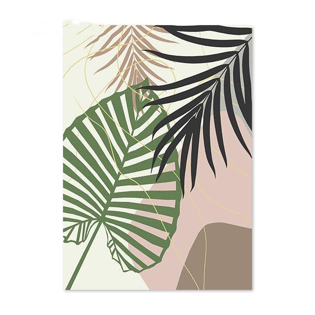 Tropical Plant Leaf Wall Art Canvas Painting - Modern Home Decor - Pacisia