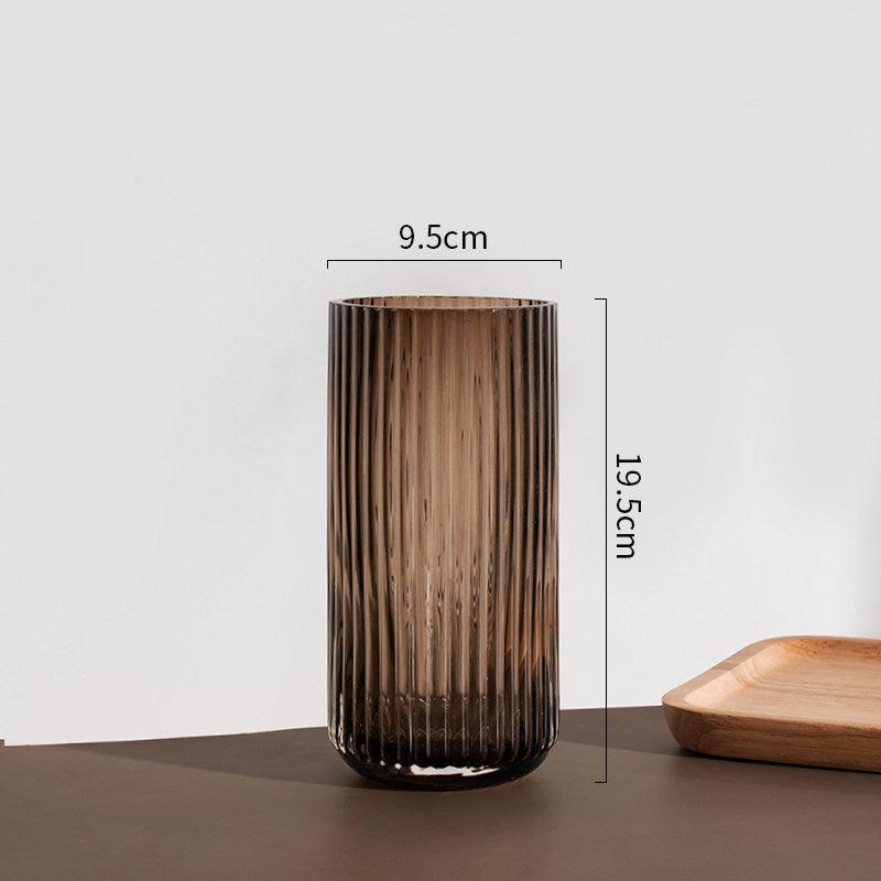 U Series Column Glass Vase Vertical Stripes Simple - Pacisia