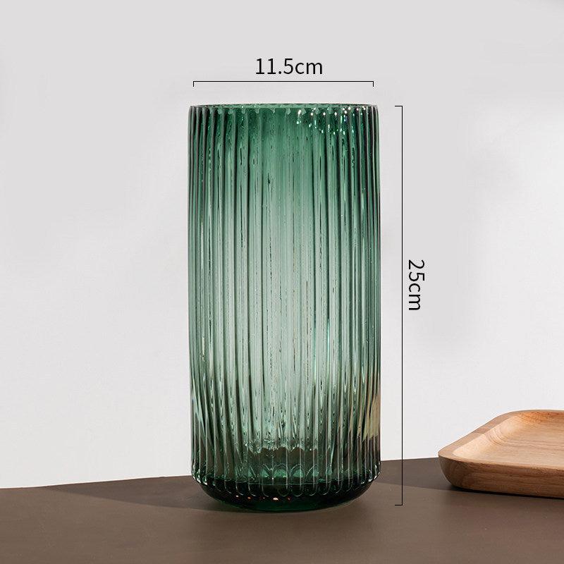 U Series Column Glass Vase Vertical Stripes Simple - Pacisia