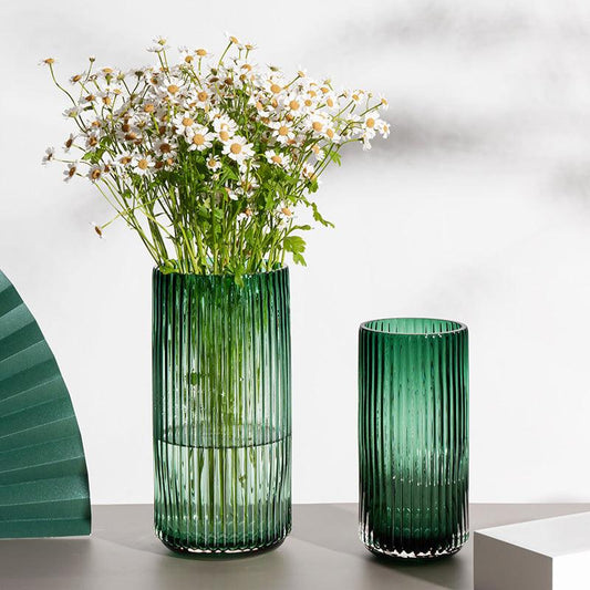 U Series Column Glass Vase Vertical Stripes Simple - Pacisia