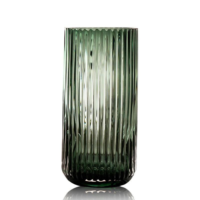 U Series Column Glass Vase Vertical Stripes Simple - Pacisia