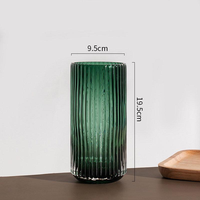 U Series Column Glass Vase Vertical Stripes Simple - Pacisia
