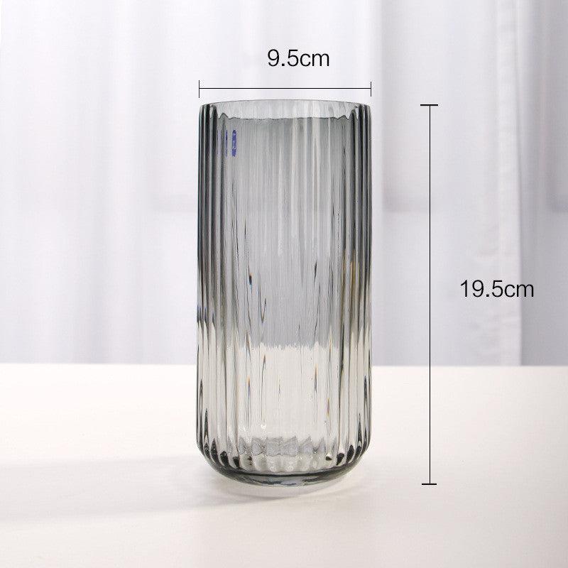 U Series Column Glass Vase Vertical Stripes Simple - Pacisia