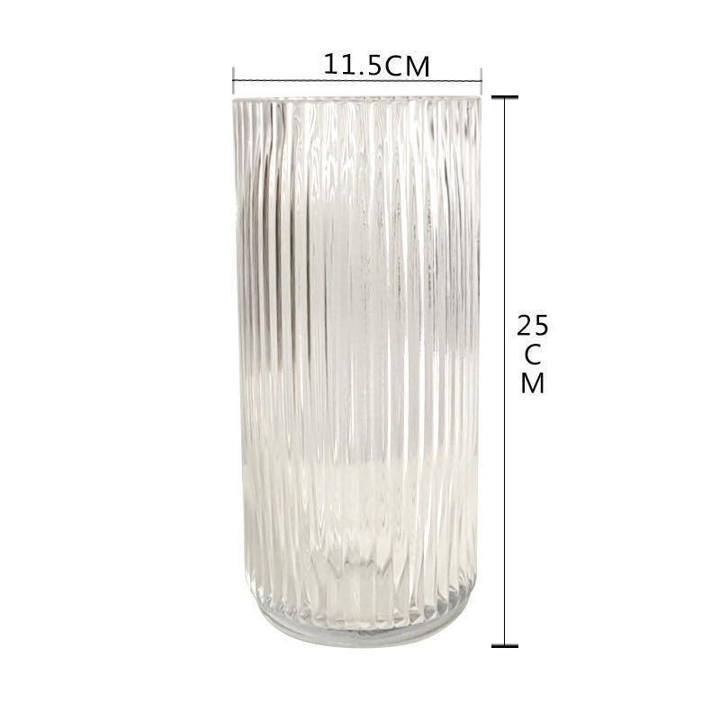 U Series Column Glass Vase Vertical Stripes Simple - Pacisia