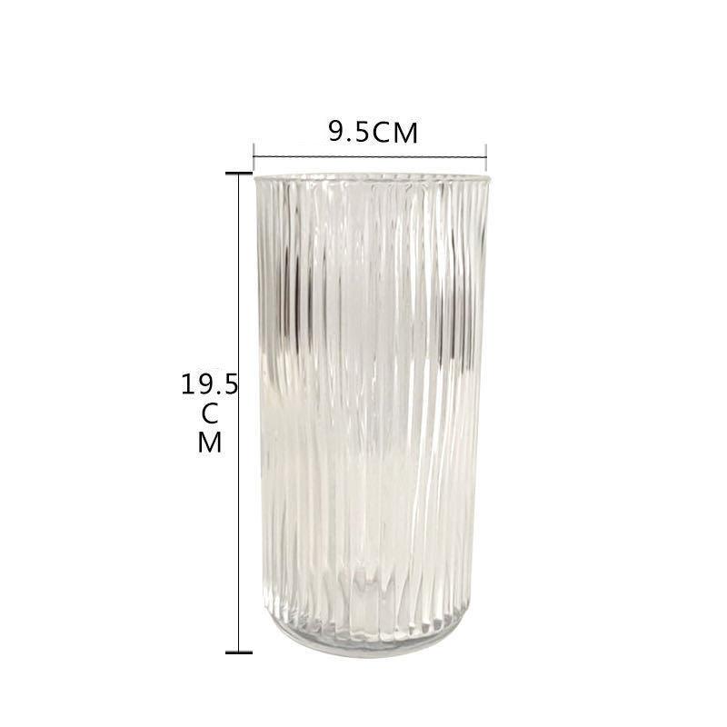 U Series Column Glass Vase Vertical Stripes Simple - Pacisia