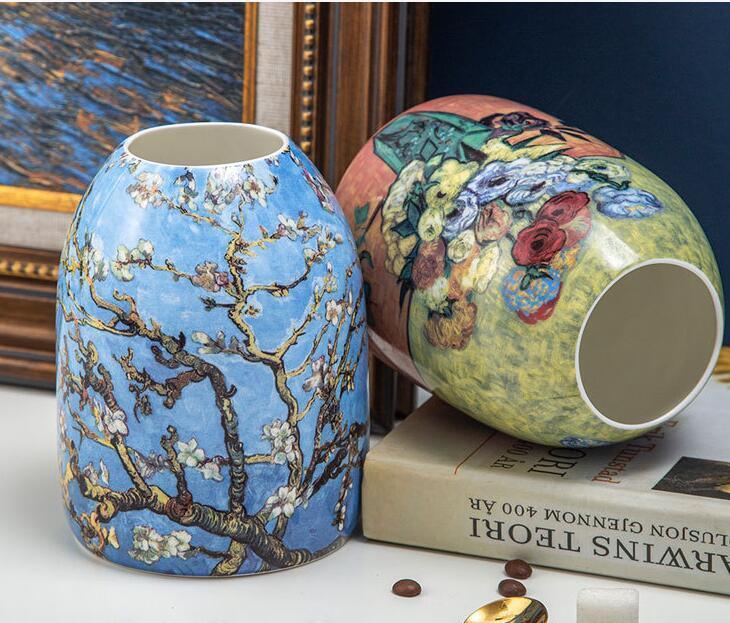 Van Gogh Apricot Tree Ceramic Vase Pastoral Style - Pacisia