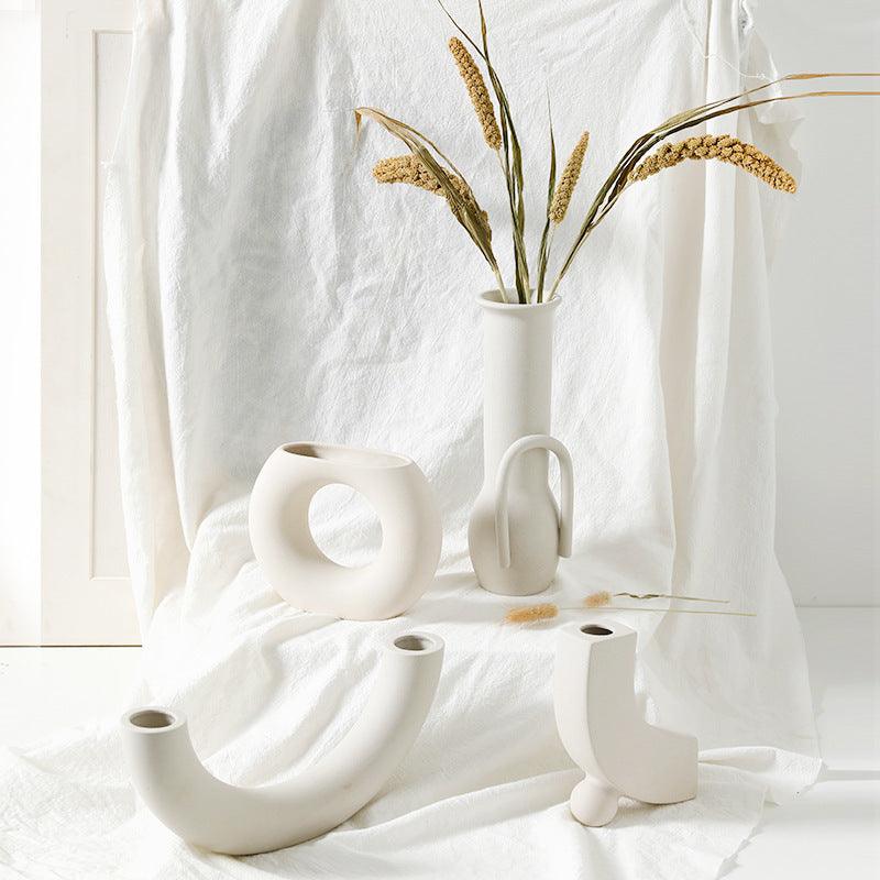 Vase Decoration Flower Arrangement Household Dried Flower Ceramic Flowerware - Pacisia