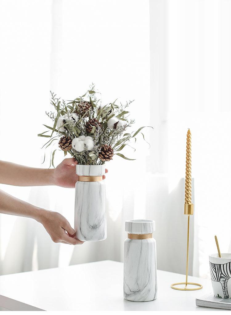 Vase Modern Minimalist Living Room Home Ceramic Flower Arrangement Ornaments - Pacisia