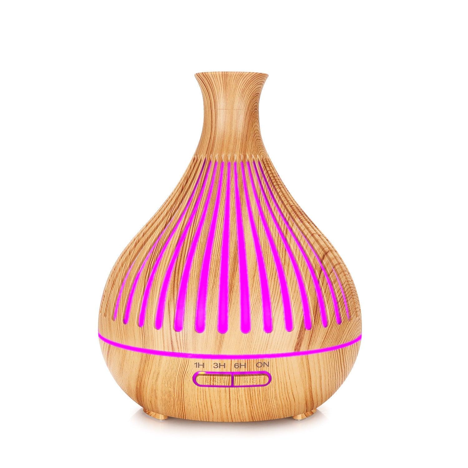 Vase Wood Grain Humidifier 400ml Vertical Silver - Pacisia