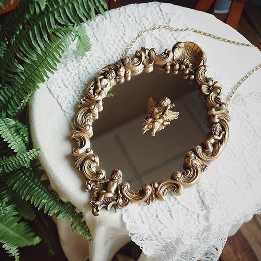 Vintage Golden Decorative Mirrors Luxury Cute Glass Girls Decorative Mirrors Irregular Espejo Corazon Home Decorate Accessorie - Pacisia