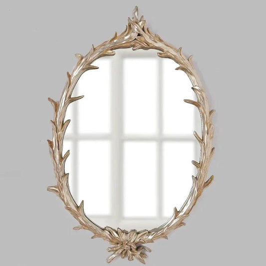 Vintage Princess Mirror Nordic Large Gold Aesthetic Hand Luxury Modern Women Makeup Mirror Baby Miroir Mural House Decorations - Pacisia