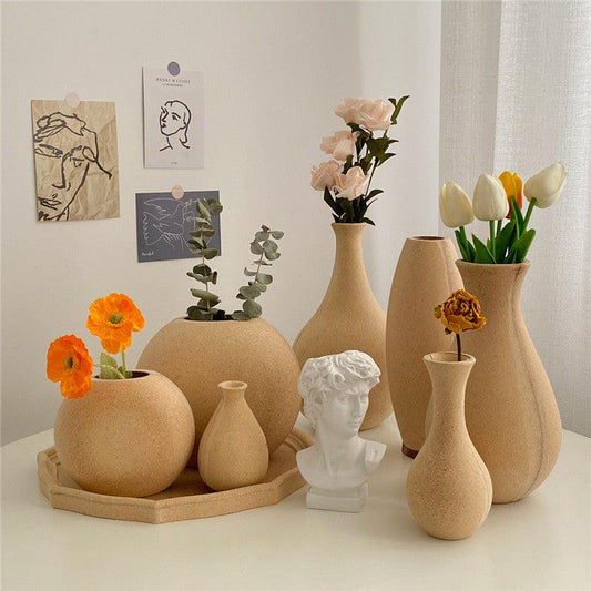 Vintage Rough Prime Embryo Wood Vase Decoration Living Room Flower Arrangement - Pacisia