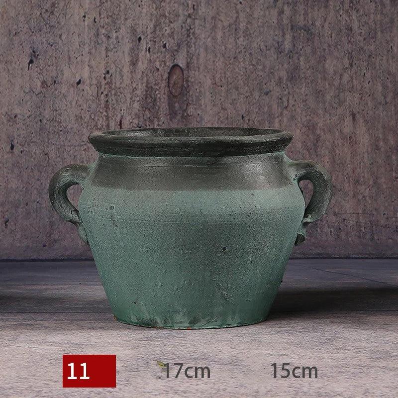 Vintage Vase Florist Earthenware Pot Tile Jar Insert Dried Flowers - Pacisia