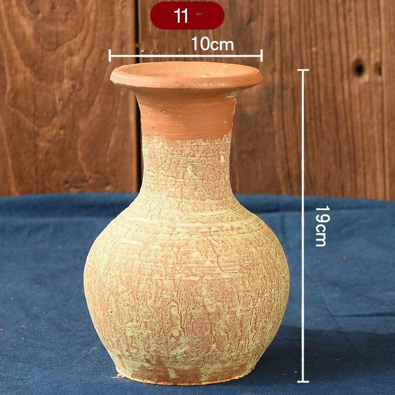 Vintage Vase Florist Earthenware Pot Tile Jar Insert Dried Flowers - Pacisia