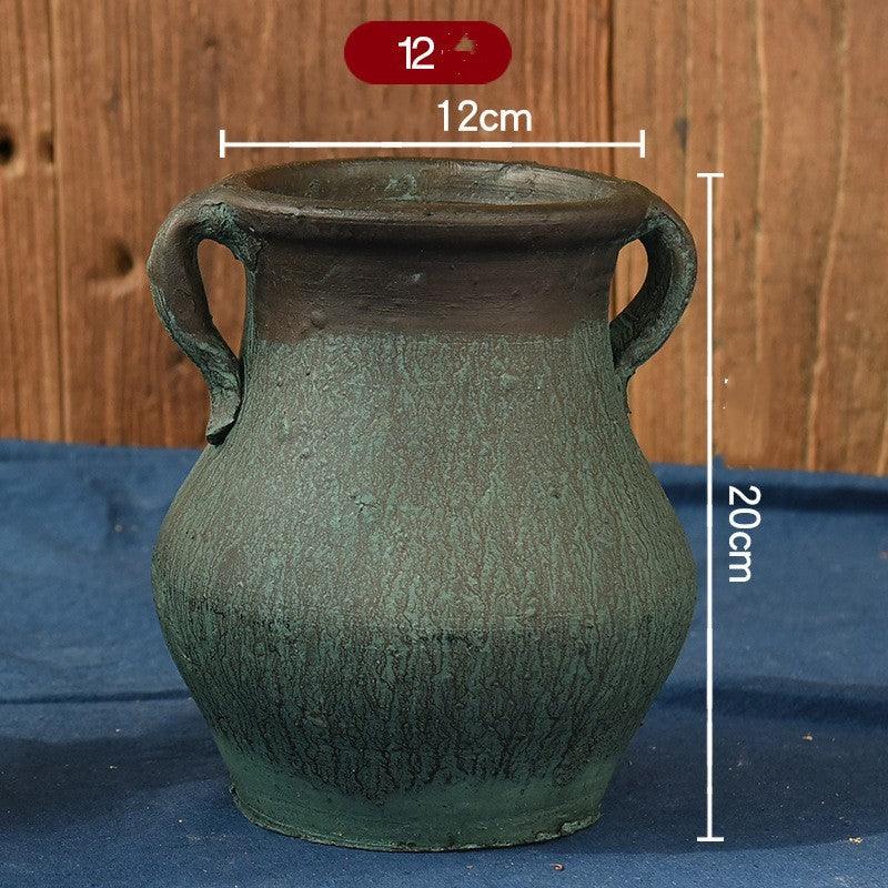 Vintage Vase Florist Earthenware Pot Tile Jar Insert Dried Flowers - Pacisia