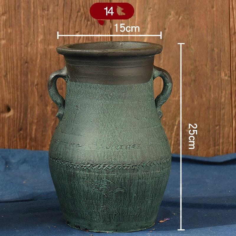 Vintage Vase Florist Earthenware Pot Tile Jar Insert Dried Flowers - Pacisia