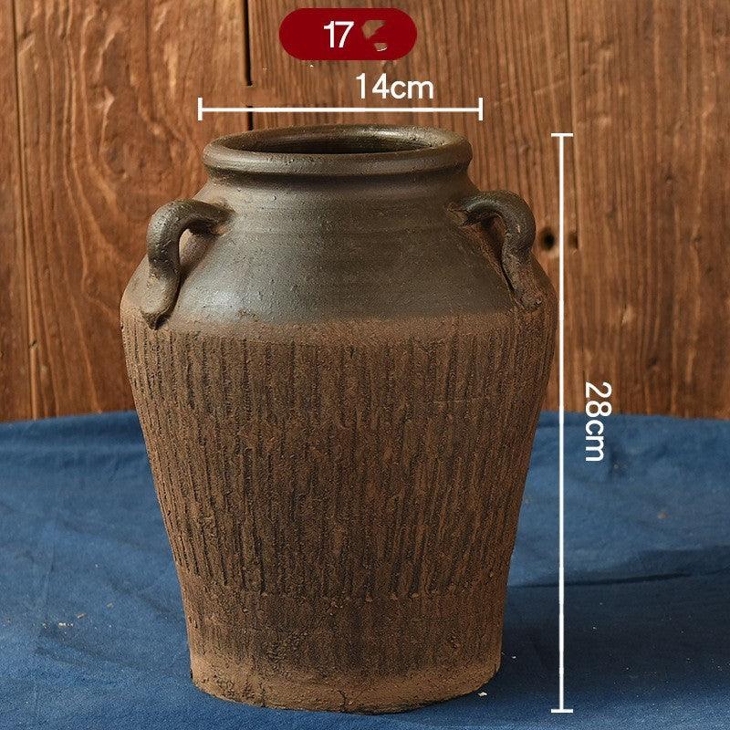 Vintage Vase Florist Earthenware Pot Tile Jar Insert Dried Flowers - Pacisia