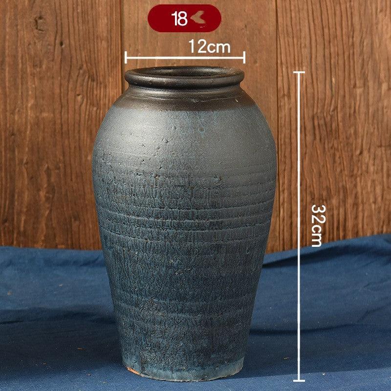Vintage Vase Florist Earthenware Pot Tile Jar Insert Dried Flowers - Pacisia