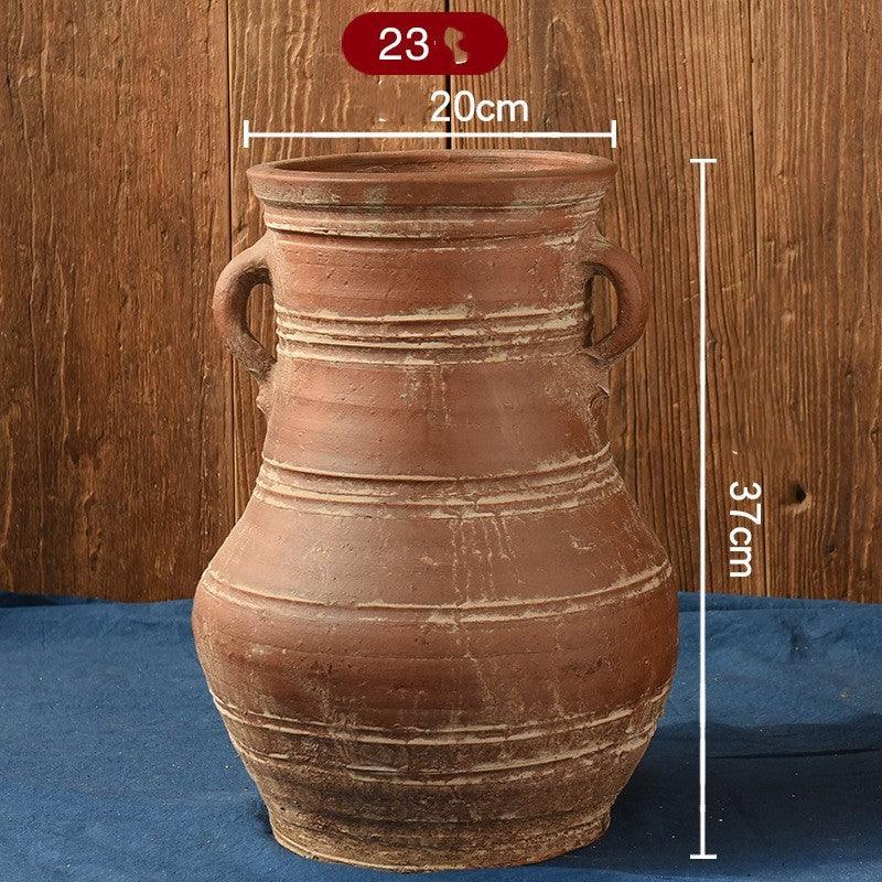 Vintage Vase Florist Earthenware Pot Tile Jar Insert Dried Flowers - Pacisia