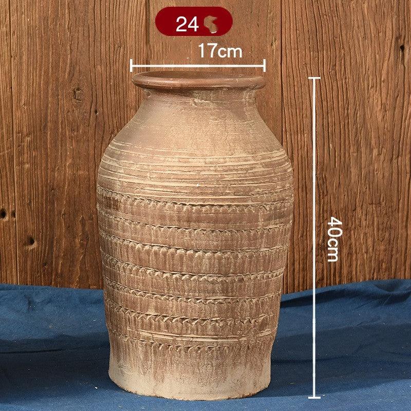 Vintage Vase Florist Earthenware Pot Tile Jar Insert Dried Flowers - Pacisia