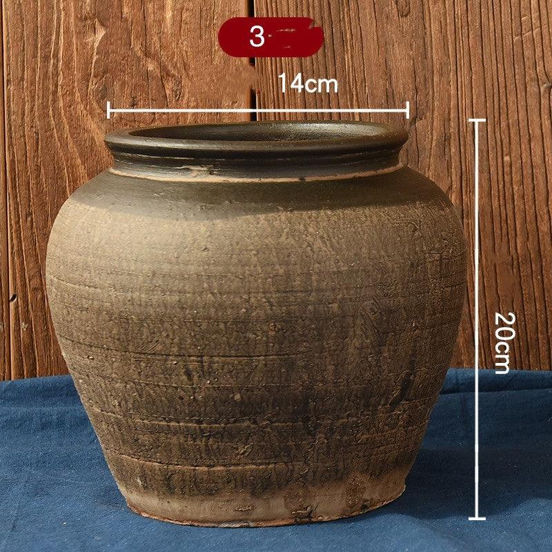 Vintage Vase Florist Earthenware Pot Tile Jar Insert Dried Flowers - Pacisia