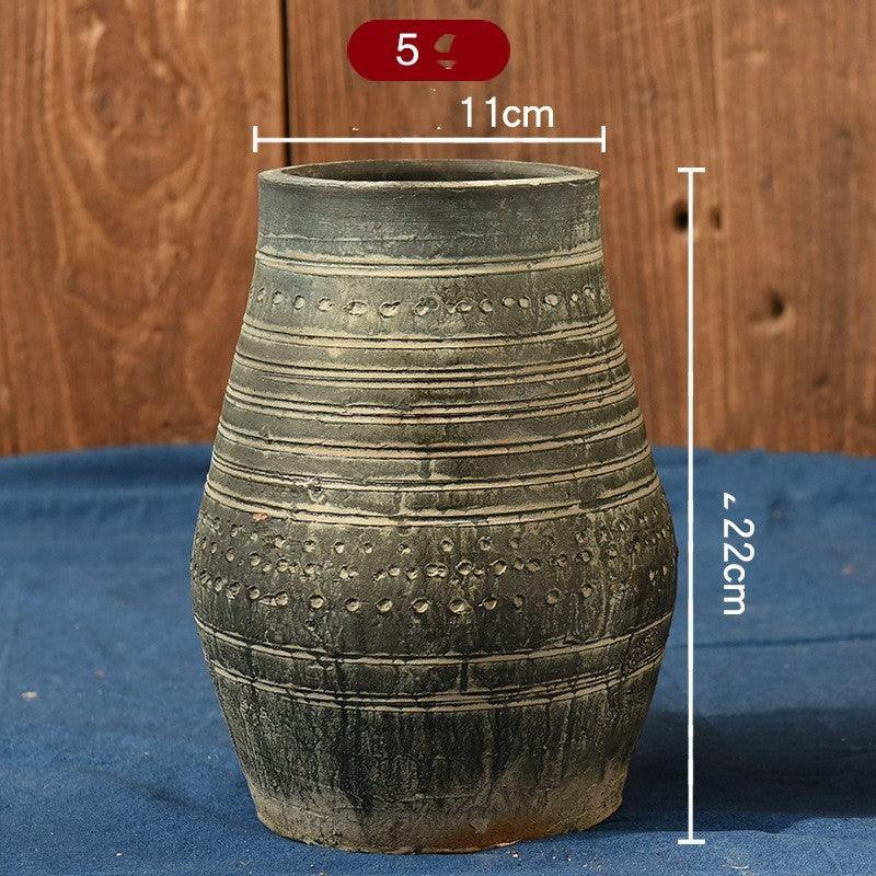 Vintage Vase Florist Earthenware Pot Tile Jar Insert Dried Flowers - Pacisia