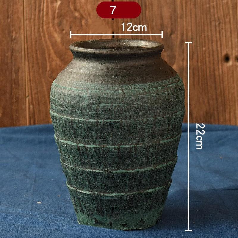Vintage Vase Florist Earthenware Pot Tile Jar Insert Dried Flowers - Pacisia