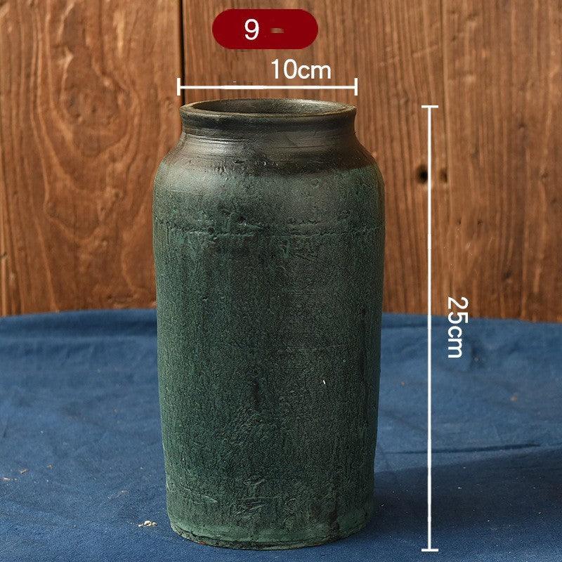 Vintage Vase Florist Earthenware Pot Tile Jar Insert Dried Flowers - Pacisia