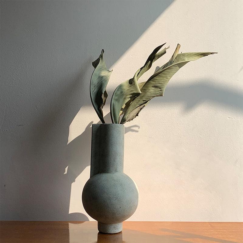 Wabi-Sabi Style Simple Abstract Ceramic Floral Art Vase - Pacisia