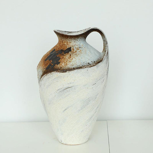 Wabi-sabi Style Stoneware Bottle Handmade Homestay Ceramic Vase - Pacisia
