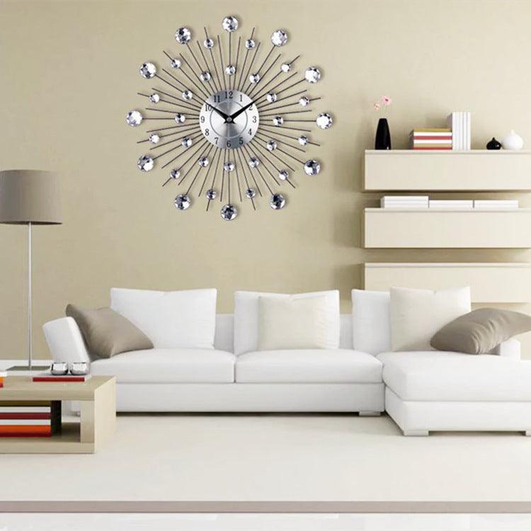 Wall Clock Creative Living Room Decoration Big Clock Simple Round Wall Clock Art Electronic Clock Wall Watch - Pacisia