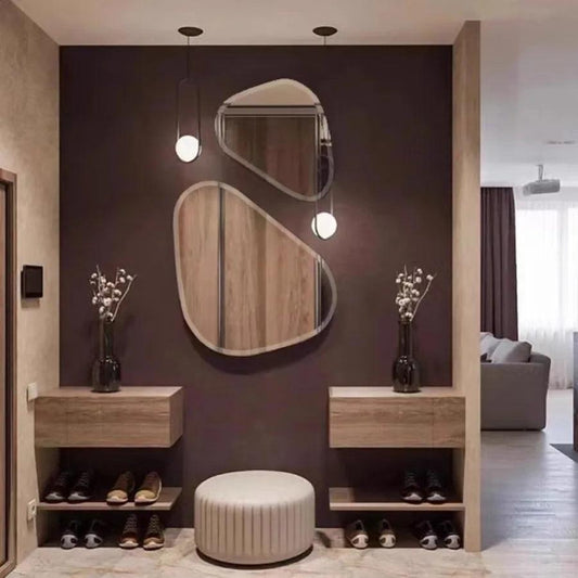 Wall Mirror Aesthetic Big Makeup Women Vanity Bathroom Mirror Decoration Girls Shower Light Nordic Home Design Espejo Home Decor - Pacisia