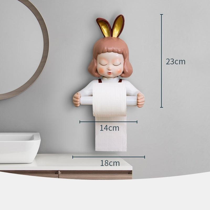 Wall-mounted Punch-free Creative Cartoon Cute Roll Paper Holder - Pacisia