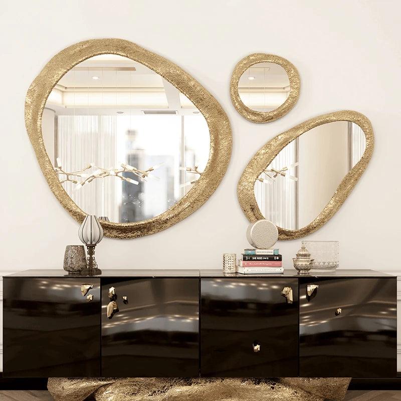 Wall Nordic Glass Irregular Mirrors Nordic Bathroom Art Luxury Modern Mirrors Crafts Girl Specchi Decorativi Home Decorating - Pacisia