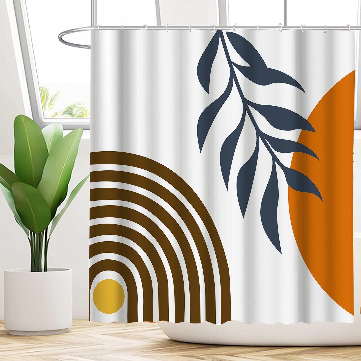 Water-proof And Mildew-proof Shower Curtain With Plant Flowers - Pacisia