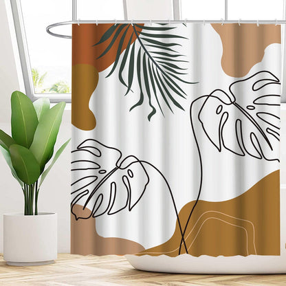 Water-proof And Mildew-proof Shower Curtain With Plant Flowers - Pacisia