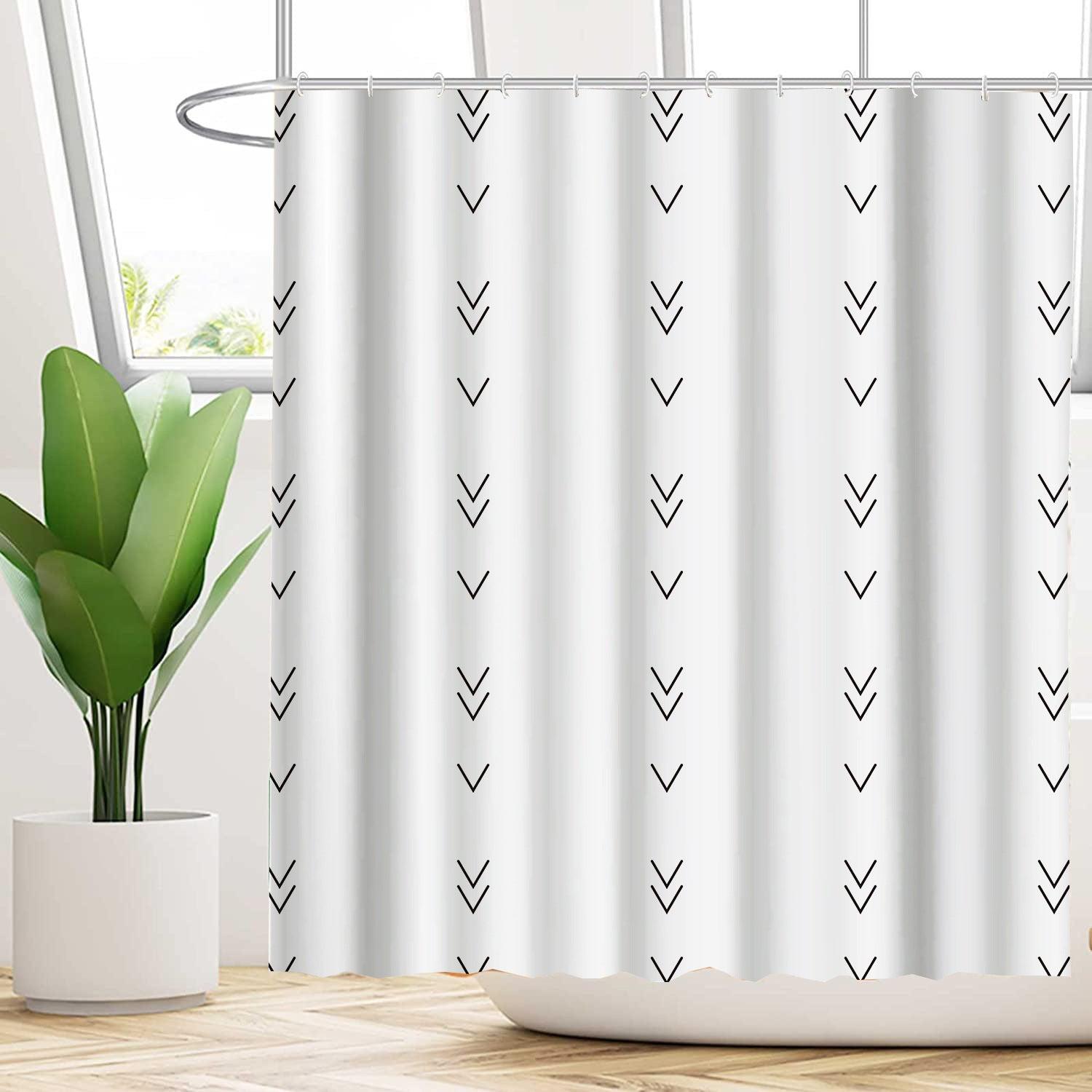 Water-proof And Mildew-proof Shower Curtain With Plant Flowers - Pacisia