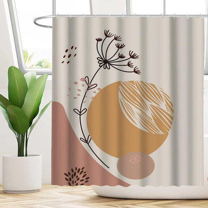 Water-proof And Mildew-proof Shower Curtain With Plant Flowers - Pacisia