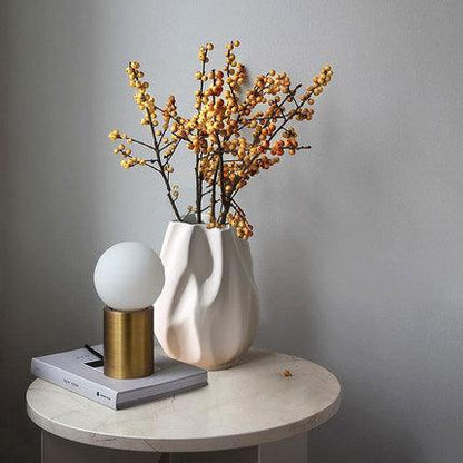 White Ceramic Vase Decoration Living Room Porch Dried Flower Flower Arrangement Model Room - Pacisia