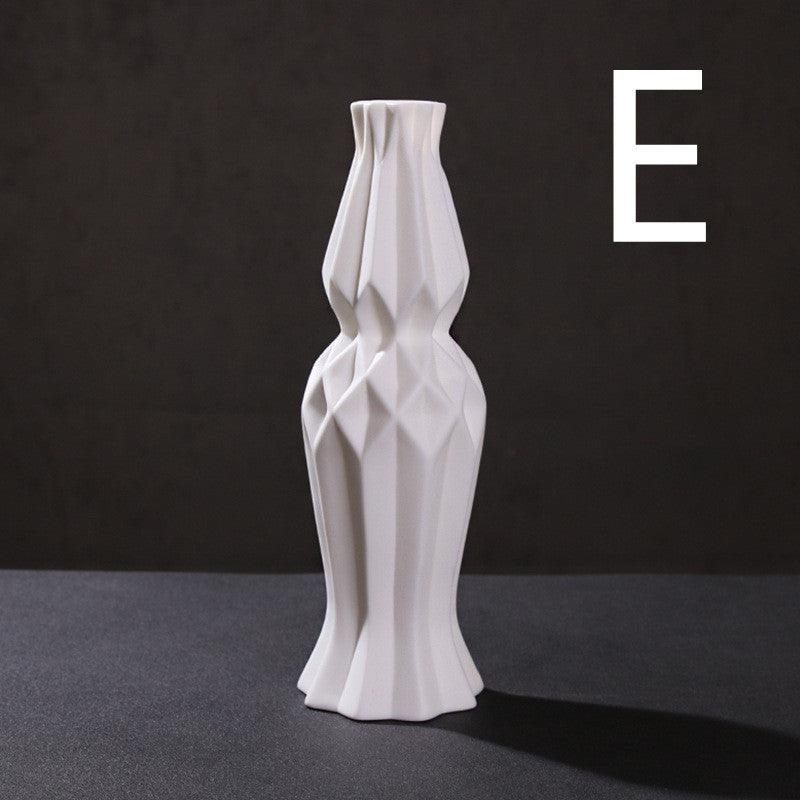 White Ceramic Water-grown Dried Flower Vase Living Room Decoration Ornaments - Pacisia