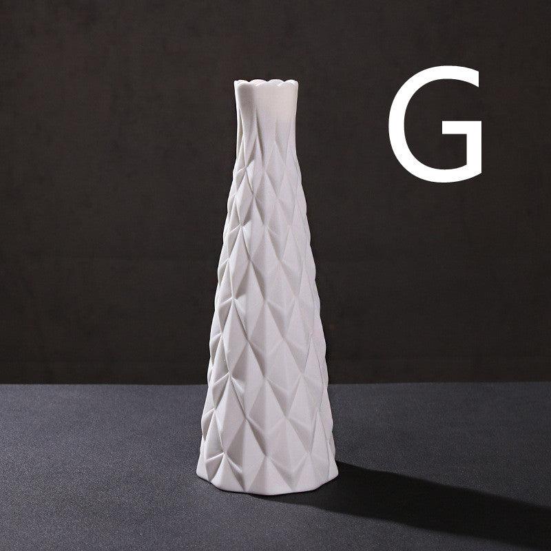 White Ceramic Water-grown Dried Flower Vase Living Room Decoration Ornaments - Pacisia