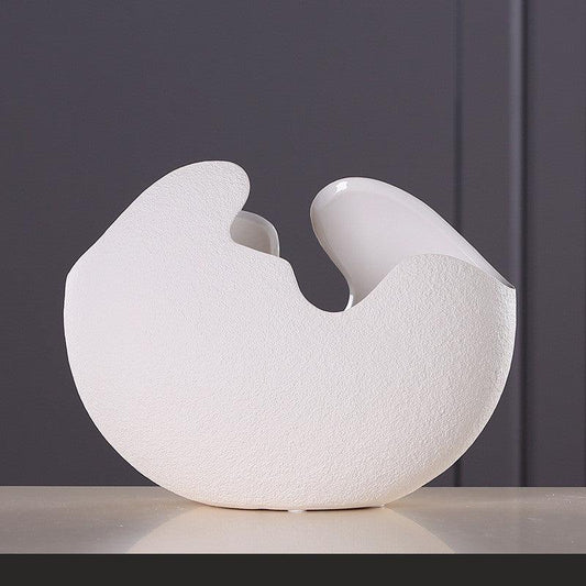 White Eggshell-shaped Ceramic Vase Ornaments - Pacisia