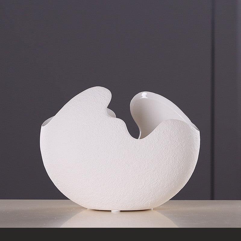 White Eggshell-shaped Ceramic Vase Ornaments - Pacisia