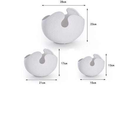 White Eggshell-shaped Ceramic Vase Ornaments - Pacisia