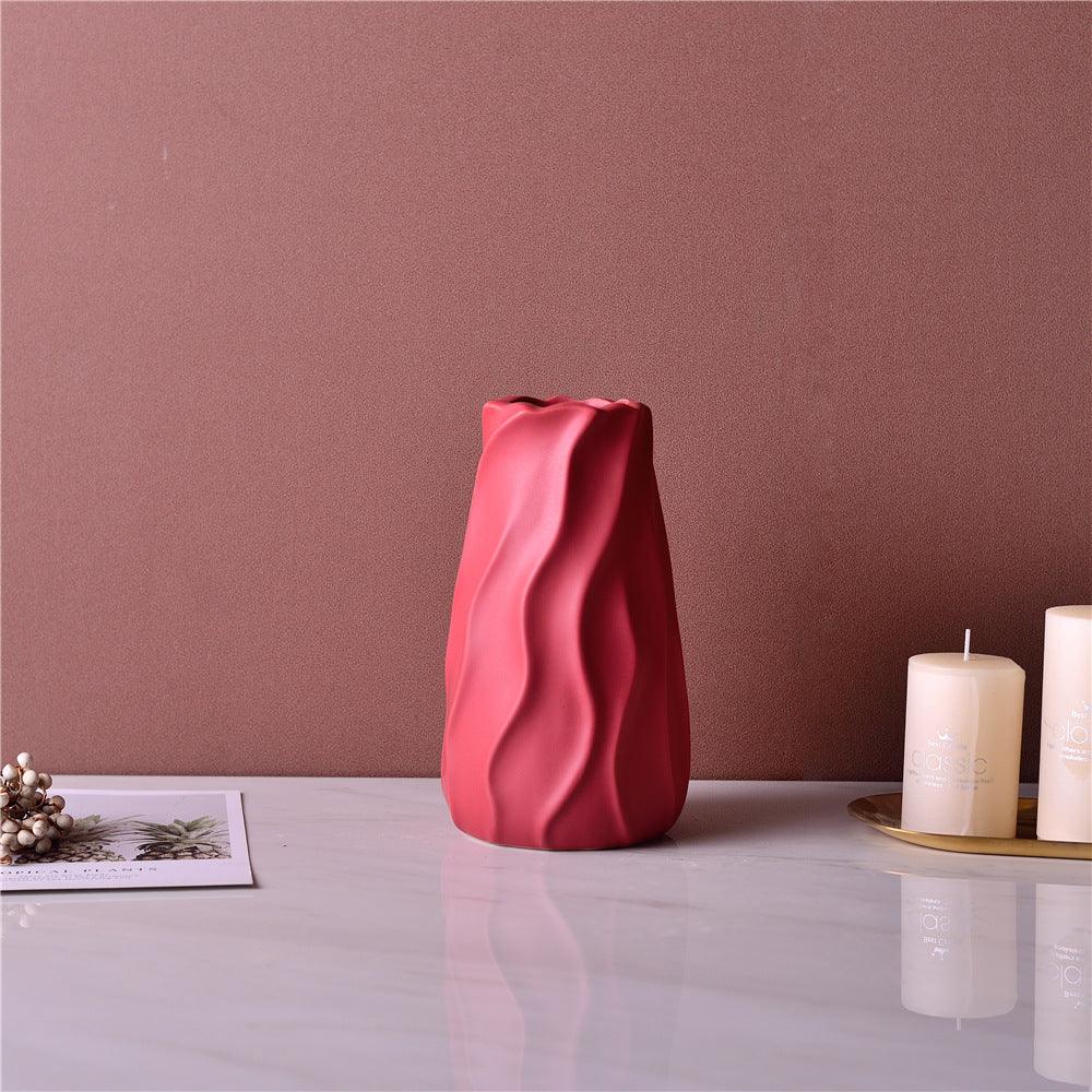 White Green Yellow Red Ceramic Vase Three-piece Set Home Decoration Vase Crafts Ornaments - Pacisia