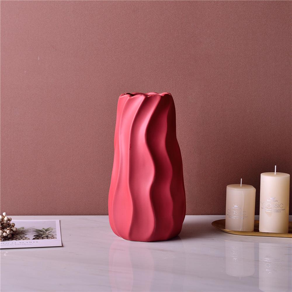 White Green Yellow Red Ceramic Vase Three-piece Set Home Decoration Vase Crafts Ornaments - Pacisia