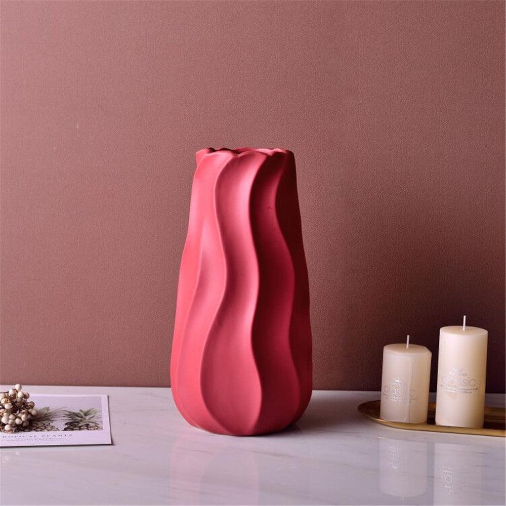 White Green Yellow Red Ceramic Vase Three-piece Set Home Decoration Vase Crafts Ornaments - Pacisia