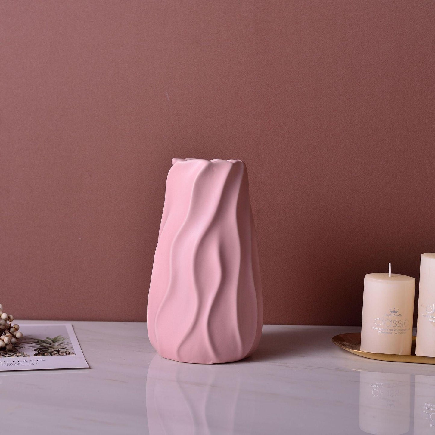 White Green Yellow Red Ceramic Vase Three-piece Set Home Decoration Vase Crafts Ornaments - Pacisia